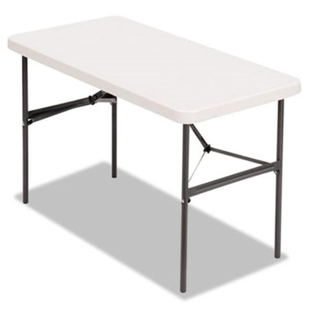FINE-LINE Banquet Folding Table  Rectangular  Radius Edge  48 x 24 x 29  Platinum-Charcoal FI188495